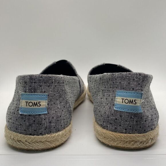 Tom's Classic Espadrille, Gray with Black Dots, size 10 - Picture 3 of 9